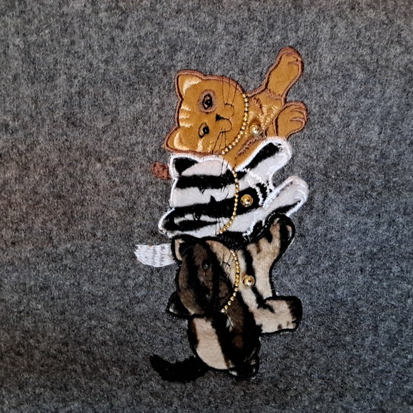 Lisa International Wool cat and mouse vest 3X gray - Picture 2 of 5